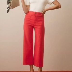 Bohme Women's Pink Skinny Crop Flare Pants | Size Small